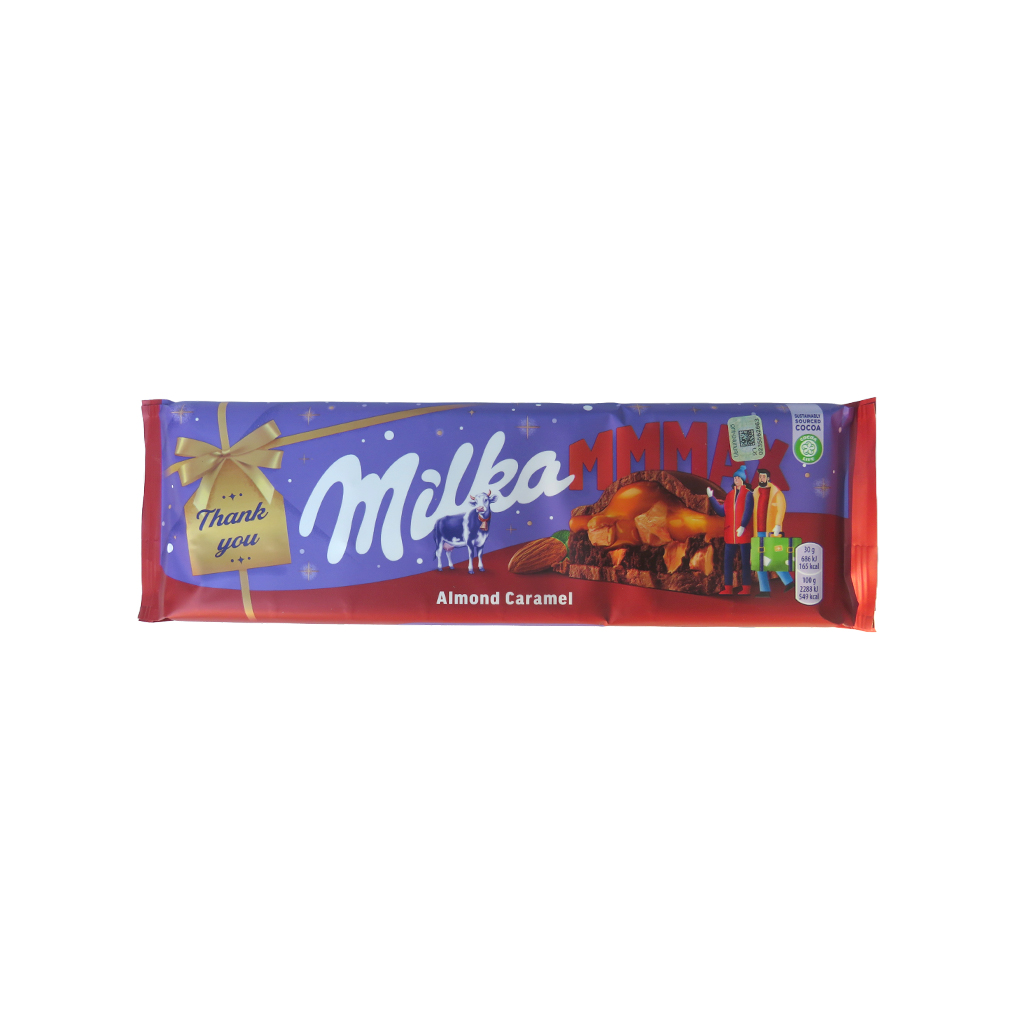 Шоколадная плитка Milka с карамельной начинкой и солёным миндалём 300г