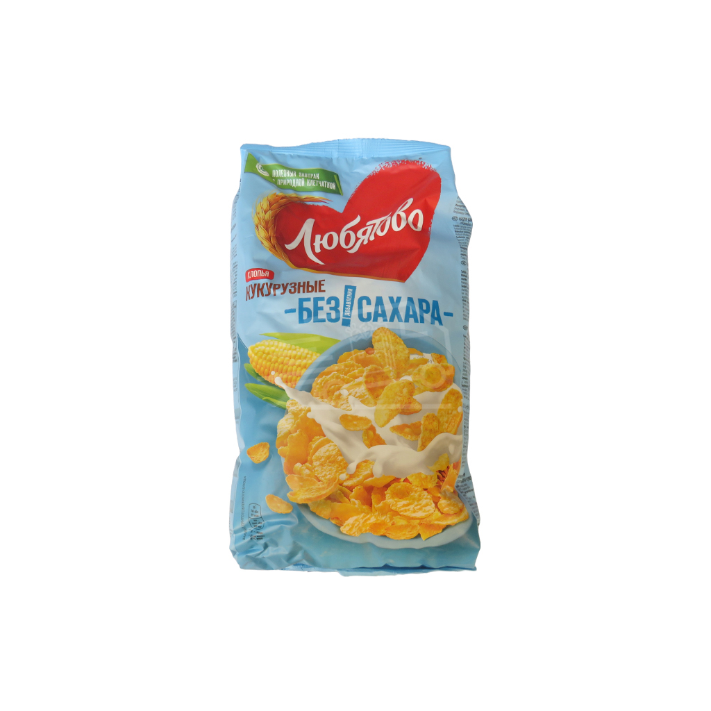 Кукурузные хлопья Любятово без сахара 270г