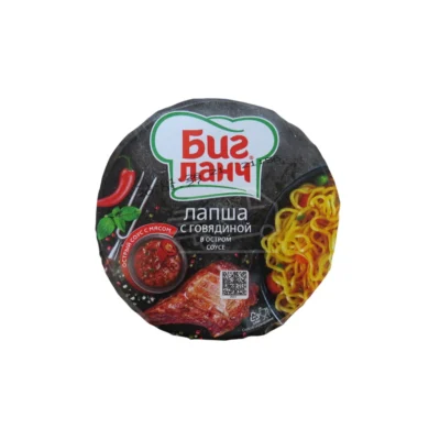 Лапша Биг Ланч со вкусом говядины острая 90г