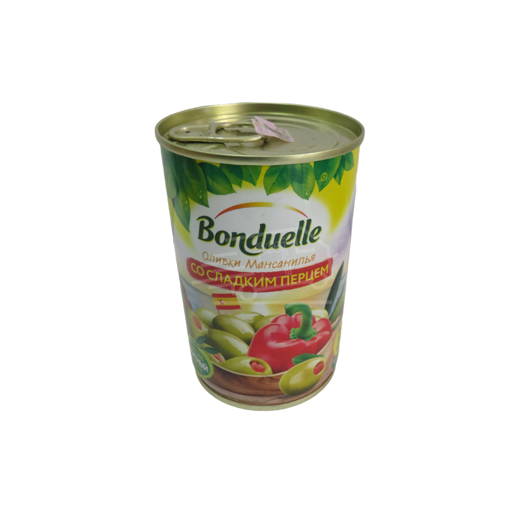 Bondyuel Green Olives with Pepper 300g