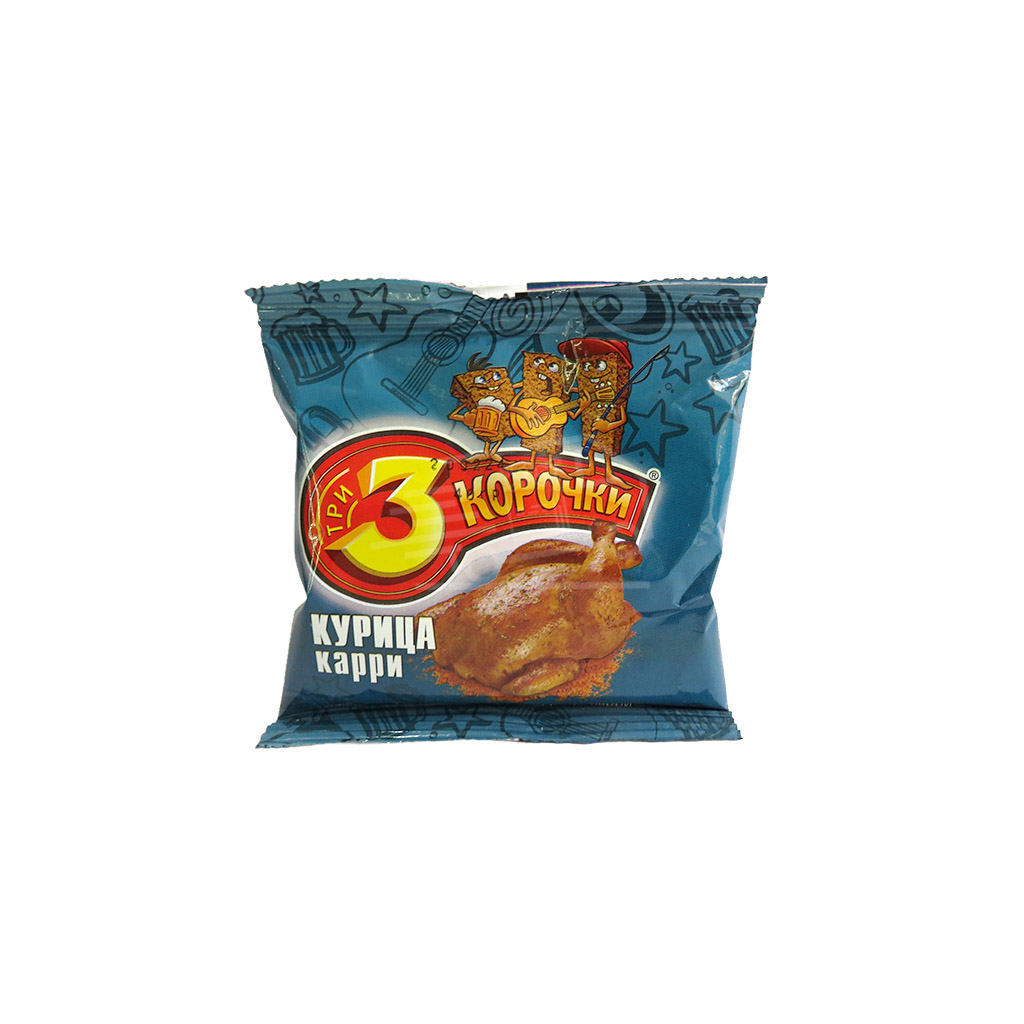 3 Korochki Chicken Curry Flavored Rye Crackers 40g