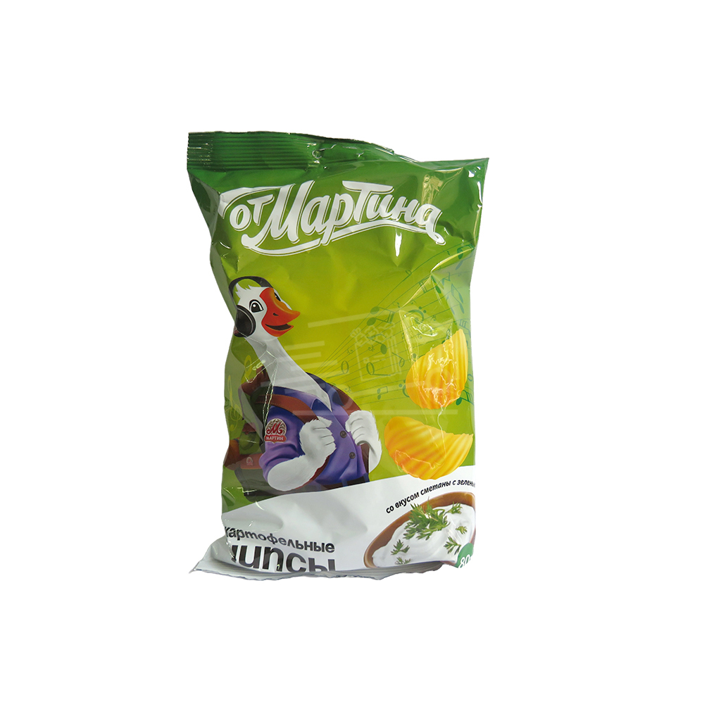 Չիփս Օտ Մարտինա թթվասեր և կանաչի 80գ