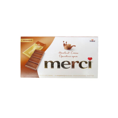Merci chocolate bar with hazelnut cream 112g