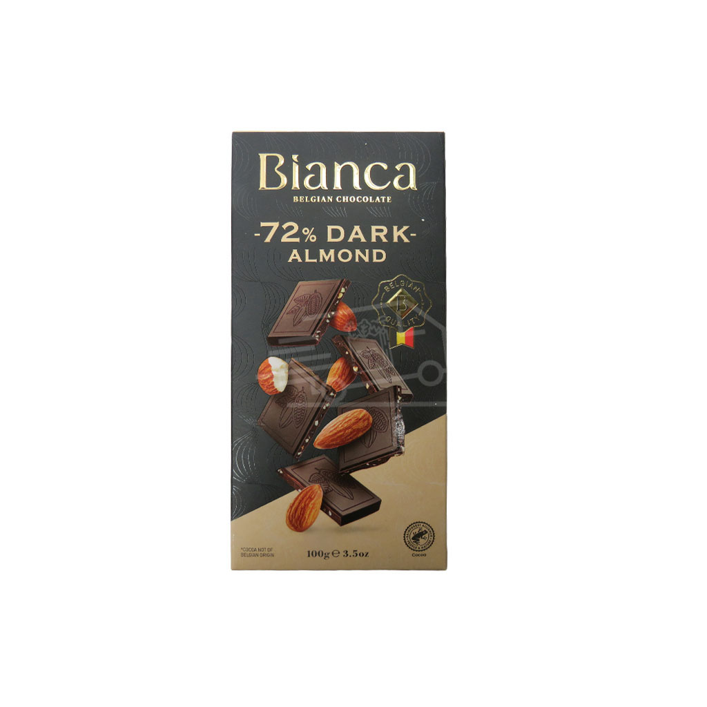 Bianca Dark Chocolate with Almonds 72% 100g