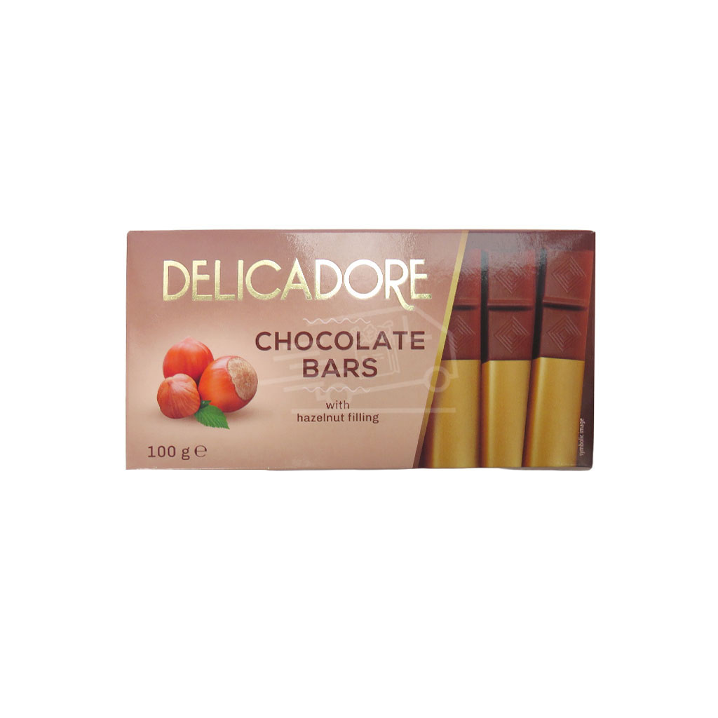 Շոկոլադե սալիկ Դելիկա Դոռ պնդուկի միջուկով 100գ