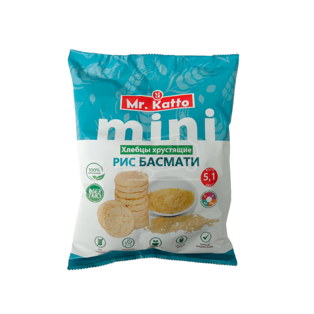Խրթխրթան հացիկներ Միստեր Կատտո բրինձ բասմատի 75գ