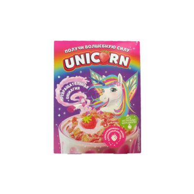 Кукурузные хлопья Unicorn со вкусом клубничного коктейля 220г