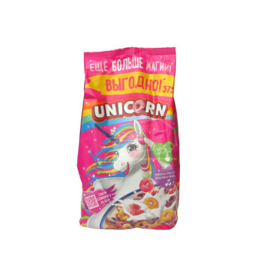 Готовый завтрак Unicorn радужные колечки с фруктовым вкусом 375г