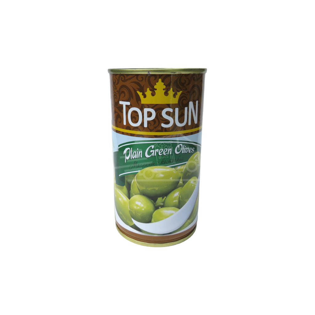 Top San Green Olives with Pits 350g